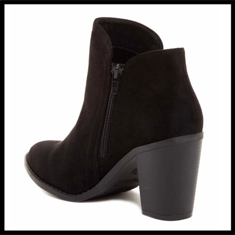 BLACK ANKLE BOOTIES MOTO BLOCK HEEL BOOTS A3C - Picture 3 of 8